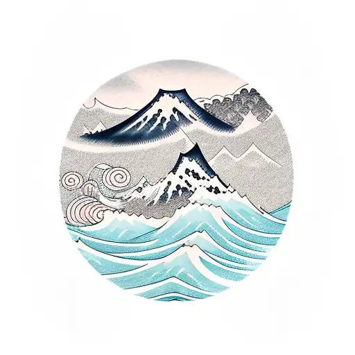 Mountain Scene With Wave