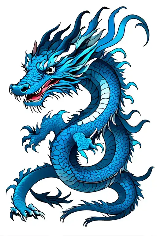 Dragon In Blue Color