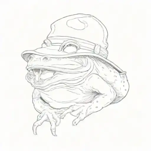 A Frog Wearing A Hat And Smoking A Cigarette