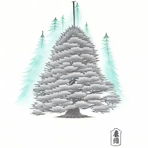 A Bear Practicing Martial Arts In Front Of A Japanese Pine Tree