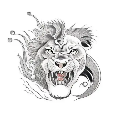 Dragone Fight With A Lion