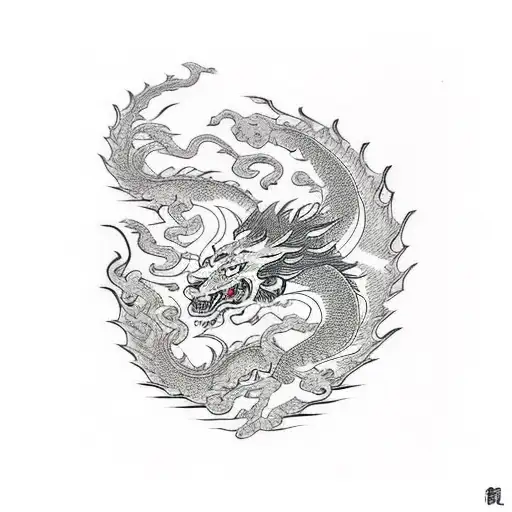 A Fighting Between A Dragon And A Lion