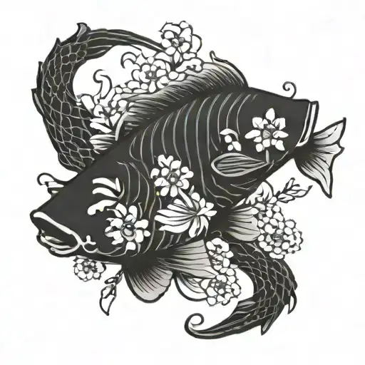 Fish Flowers Intertwined