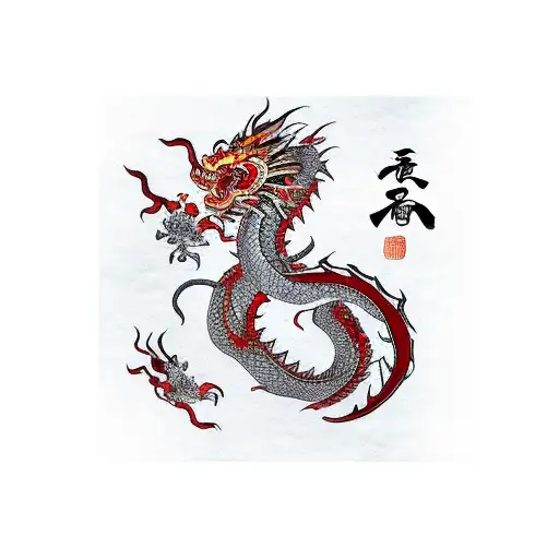 Chinese Dragon And Fire