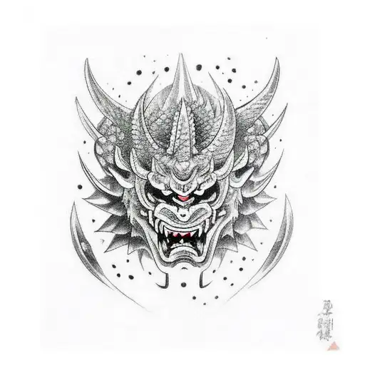 Oni Mask With Dragon Sleeve