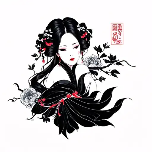 Sensual Ghost Woman Dressed In Black