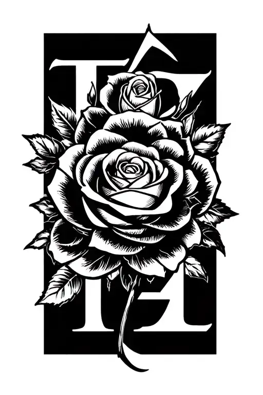 The Word 'Tonz' And A Star Transforming Into A Rose