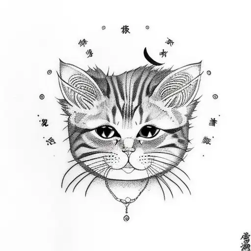 A Cat With A Punk Hairstyle Gazing At The Moon