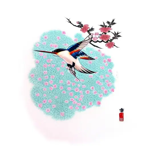 Swallow Bird Flying Off Of A Sakura Tree