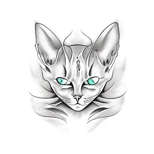 Evil Three Eyes Hairless Cat With Piercings