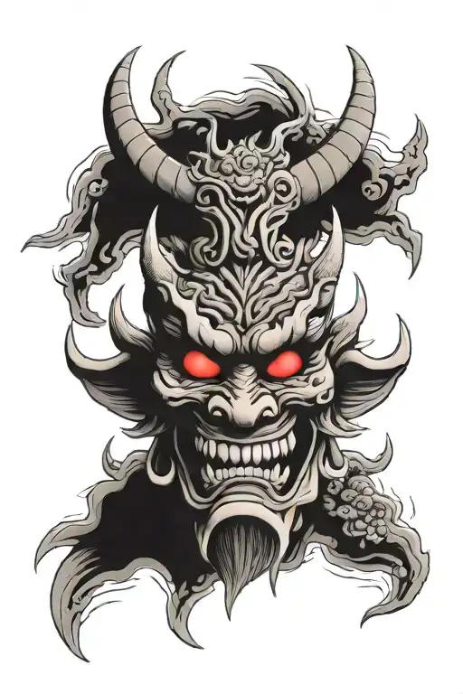 Oni Mask With Dragon