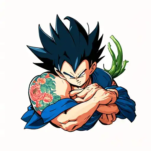 Vegeta Hugging Truns