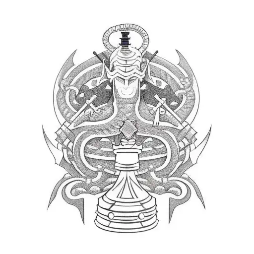 Chess Piece Knight With Serpent Over It