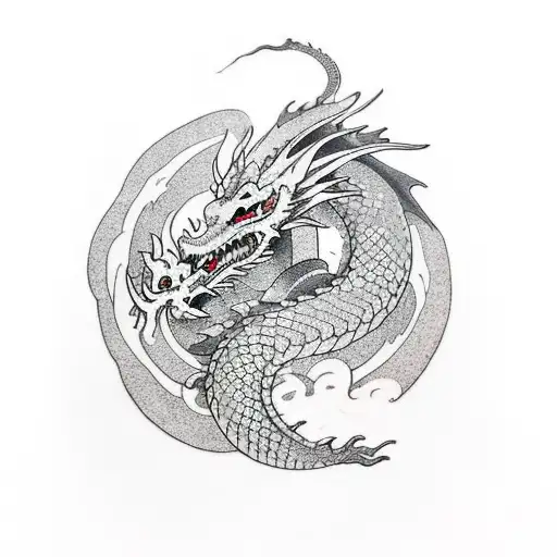 Dragon In A Mountain Range