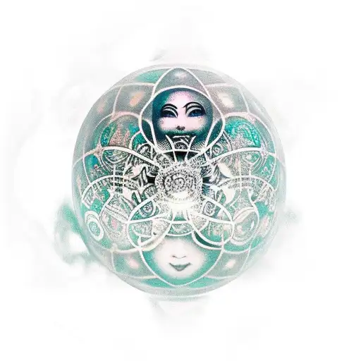 Madame Leota In Crystal Ball With Smoke Background
