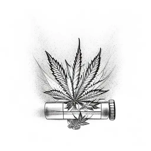 Marijuana Plant Growing Inside A Whisky Bottle