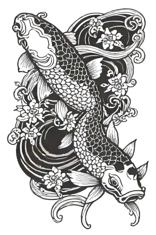 Koi Fish Swimming