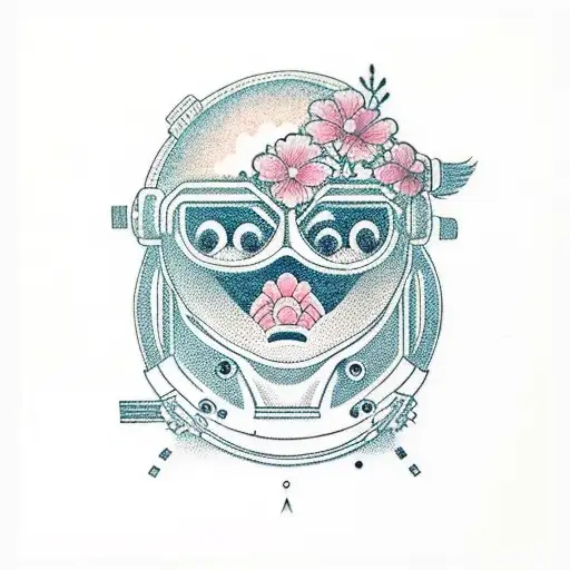 Astronaut And Flowers