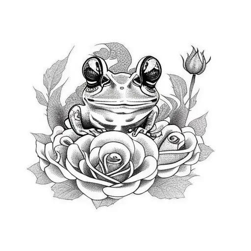 Magic Frog With Rose In Nose