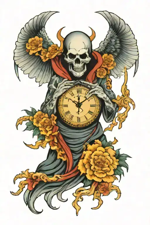Death Holding Time Clock