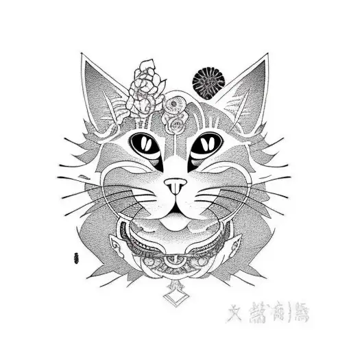 Hungry Black Cat With Body