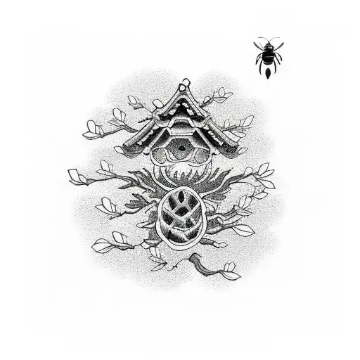 Bee's Nest In A Bonsai Tree