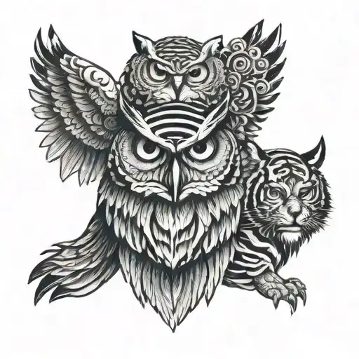 Owl And Tiger Face