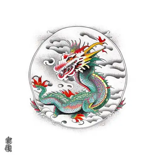 Dragon Wrapped Around Stargazer Lily