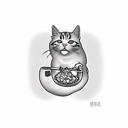 Orange Cat Holding Fried Chicken