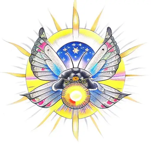 Butterfly With Sun And Moon As Wings
