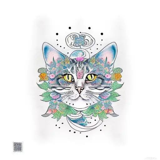 Yoga Cat Floral