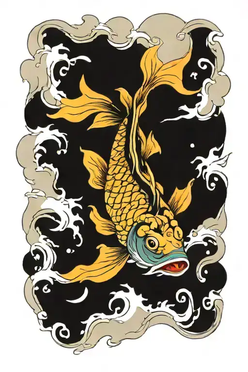 Licorys Koy Fish Swimming Upstream