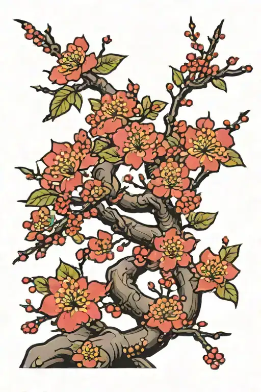 Red Cherry Blossom Tree