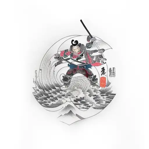 Katana Avec Un Croissant De Lune