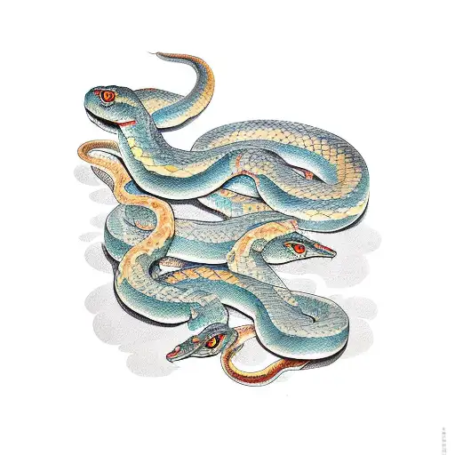 3 Snakes Together With One Big Snake Eye