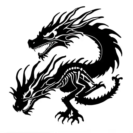 Skeleton Dragon Flying