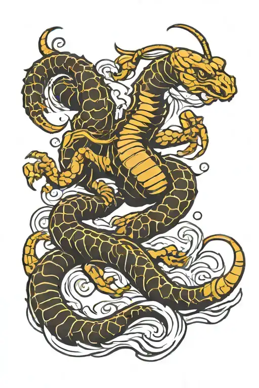 Scorpion Crawling With Is Tail On Top Backgorund With Water Waves