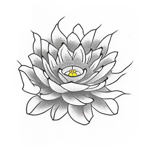 Japanese Snake And Lotus Flower
