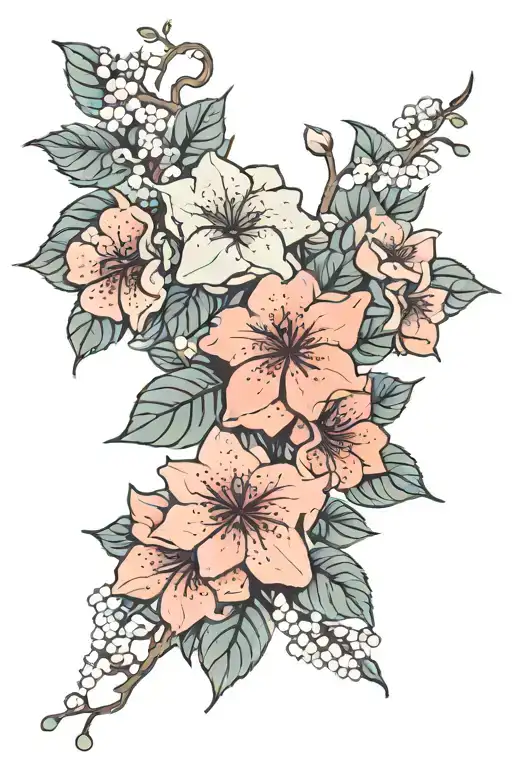 Create An Image Of Hydrangeas Flowers And Aquarius Zodiac Sign Tattoo Ideas