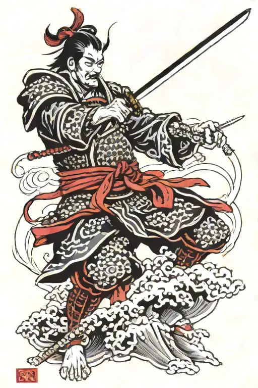 Samurai Warrior Battling