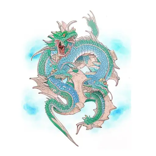 Green And Blue Dragon