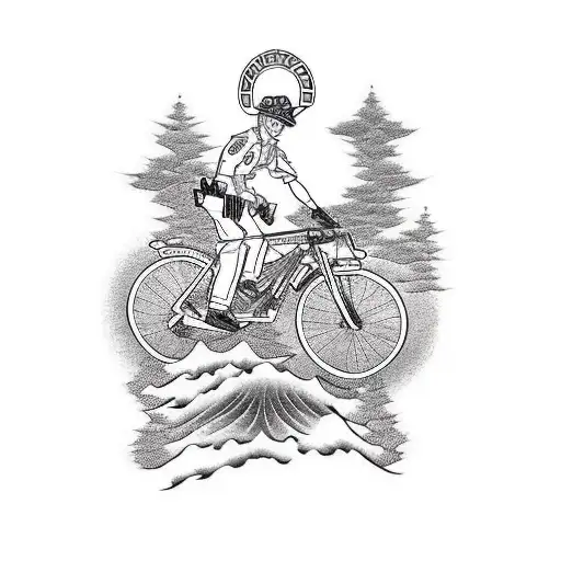 A Police Officer Riding A Mountain Bike On A Scenic Outdoor Trail