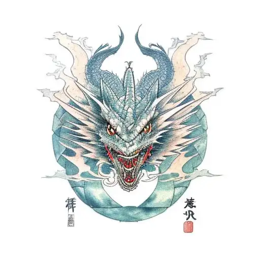 A Dragon Littered With The Scars Of Battle All Over Its Body And A Semicolon For A Pupil