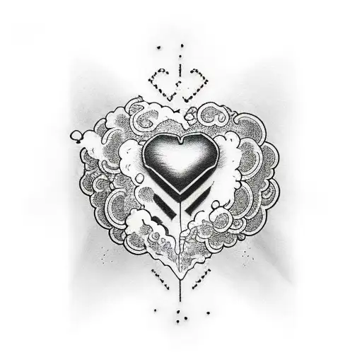 Broken Heart With Clouds