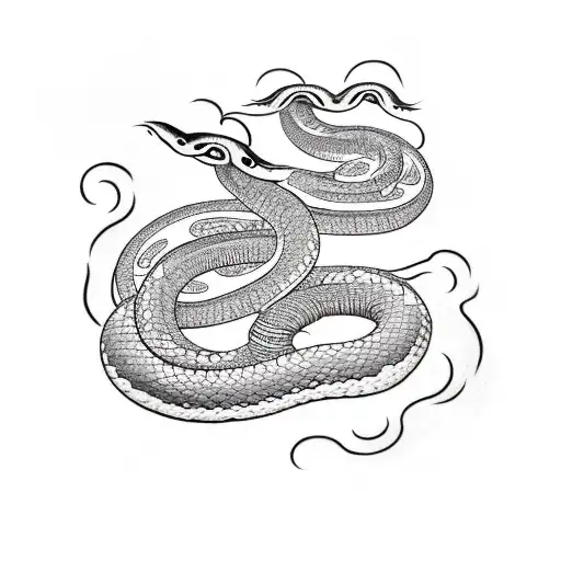 Long Snake With Flowers