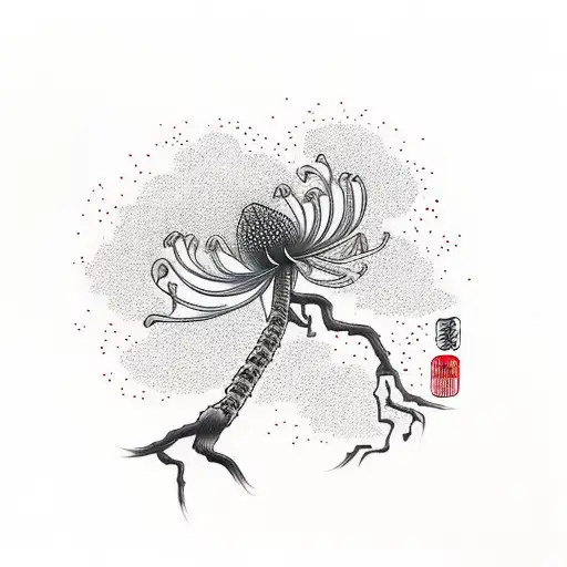 Redwood Forest With Red Spider Lily's