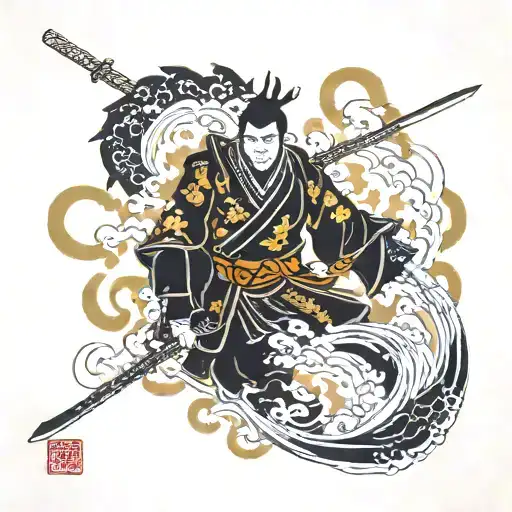 Ronin Of Nine Swords With Gold