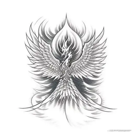 Phoenix Flying Out Of Ashes In Flames