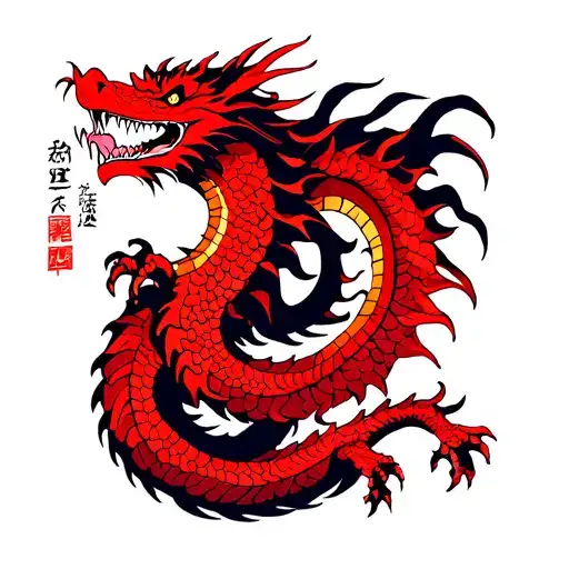 Red Dragon With The Word Praetor Op