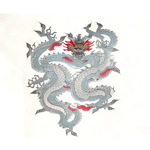 Book With Tree Coming Out Of It And Three Dragons